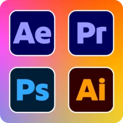 Combo 4 Apps Adobe 2026: Premiere Pro - After Effects - Photoshop - Illustrator