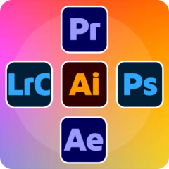 Combo 5 Apps Adobe 2026: Photoshop - After Effects - Premiere Pro - Illustrator - Lightroom Classic