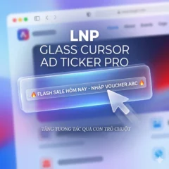 Glass Cursor Ad Ticker Pro - Con trỏ chuột với box quảng cáo chữ chạy theo