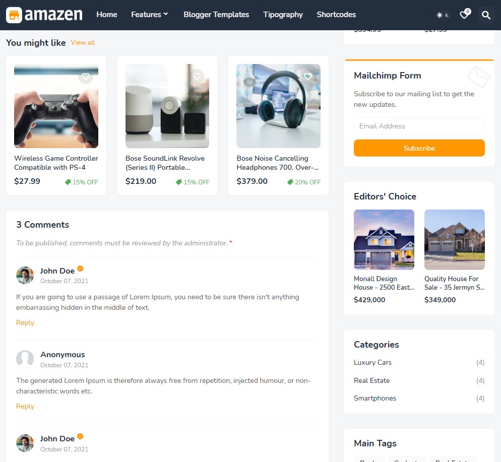 Amazen Blogger Template 3