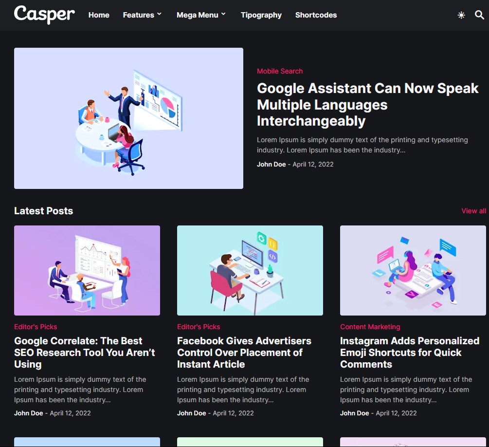 Casper-Blogger-Template 1