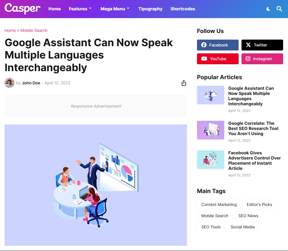 Casper-Blogger-Template 2